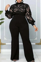 Plus Size Jumpsuits Lace Long Sleeve Jumpsuits for Women-27dress